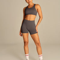Power Enhanced High Waist Shorts | Slate Grey
