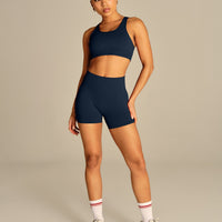 Power Enhanced High Waist Shorts | True Navy