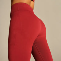 Power Enhanced High Waist Leggings | True Red