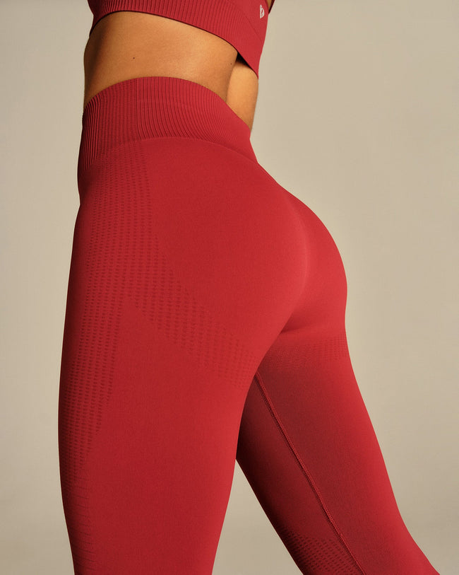 Power Enhanced High Waist Leggings | True Red