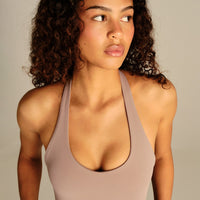 Essential Halter Tank | Mauve Taupe