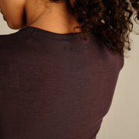 Comfort Ribbed Cropped T-Shirt | Cafe Noir