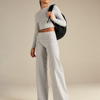 Cotton Contour Long Sleeve T-Shirt | Grey Marl