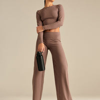 Cotton Contour Long Sleeve T-Shirt | Mocha