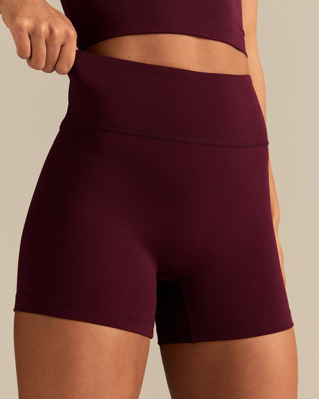 Essential High Waist Shorts | Merlot