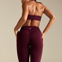 Essential High Waist Flared Leggings | Merlot