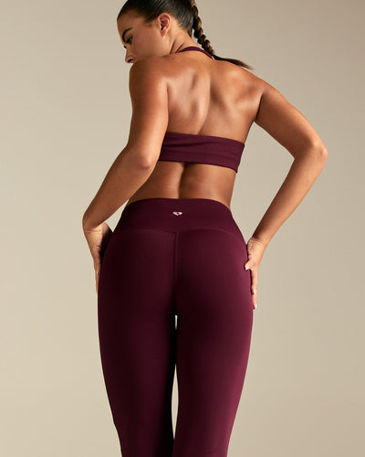 Essential High Waist Flared Leggings | Merlot