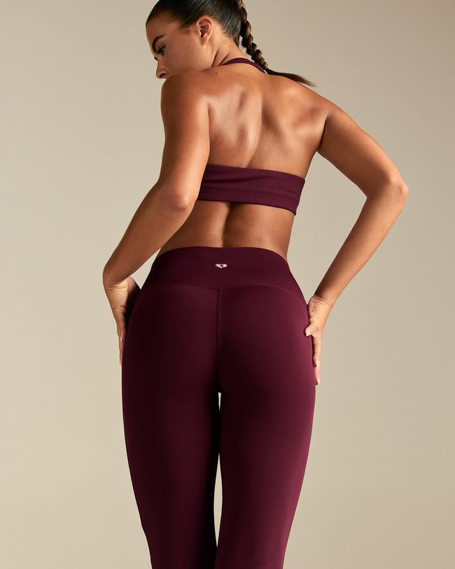 Essential High Waist Flared Leggings | Merlot