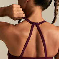 Essential Built-In Bra Crop Tank Top | Merlot