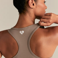 Essential Crop Tank Top | Taupe Grey