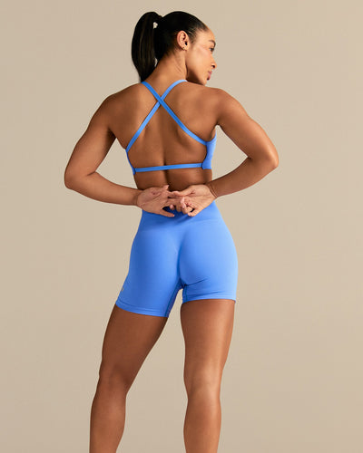 Define 2.0 Cross Back Bra | Chambray Blue
