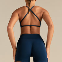 Define 2.0 High Waist Scrunch Shorts 4" | True Navy