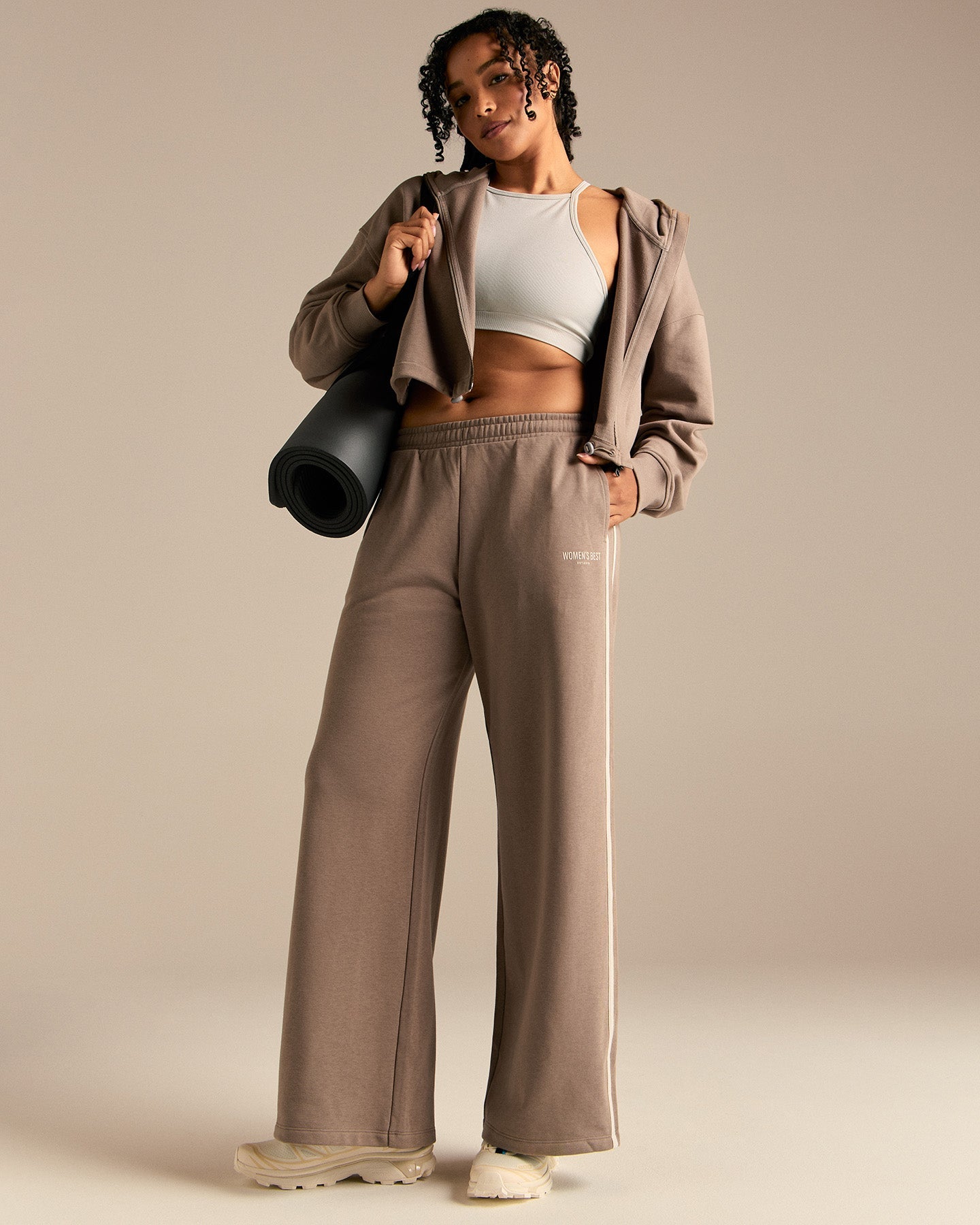 Comfort Lightweight Contrast Joggers | Taupe Grey