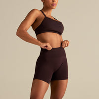 Define 2.0 High Waist Scrunch Shorts 4" | Cafe Noir