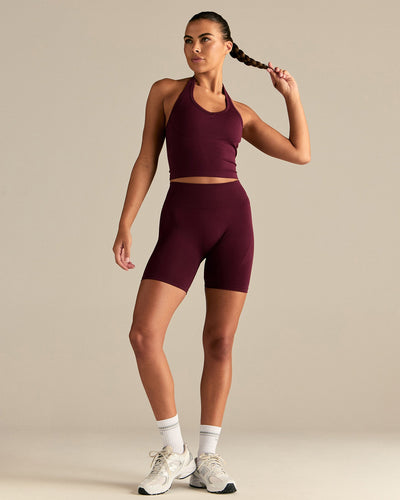 Define 2.0 High Waist Scrunch Shorts 6" | Merlot
