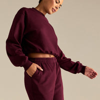 Comfort Outdoor Cropped Crew Neck | Merlot