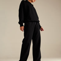 Comfort Cozy Straight Leg Joggers | Black