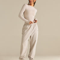 Smooth Contour Long Sleeve Reversible T-Shirt | Stone