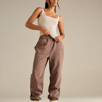 Smooth Contour Midi Square Neck Tank | Stone