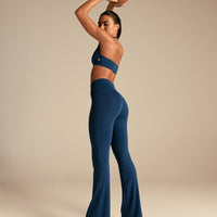 Essential High Waist Flared Leggings | True Navy