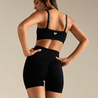 Power Zip Front Bra | Black