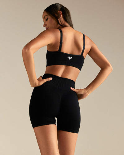 Power Zip Front Bra | Black