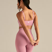 Power Seamless Zip Front Bra | Blush Pink