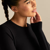 Cotton Contour Long Sleeve T-Shirt | Black