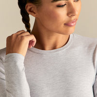 Cotton Contour Long Sleeve T-Shirt | Grey Marl