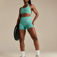 Power High Waist Shorts | Marine Green