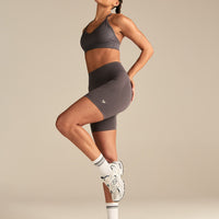 Define 2.0 High Waist Scrunch Shorts 6" | Slate Grey