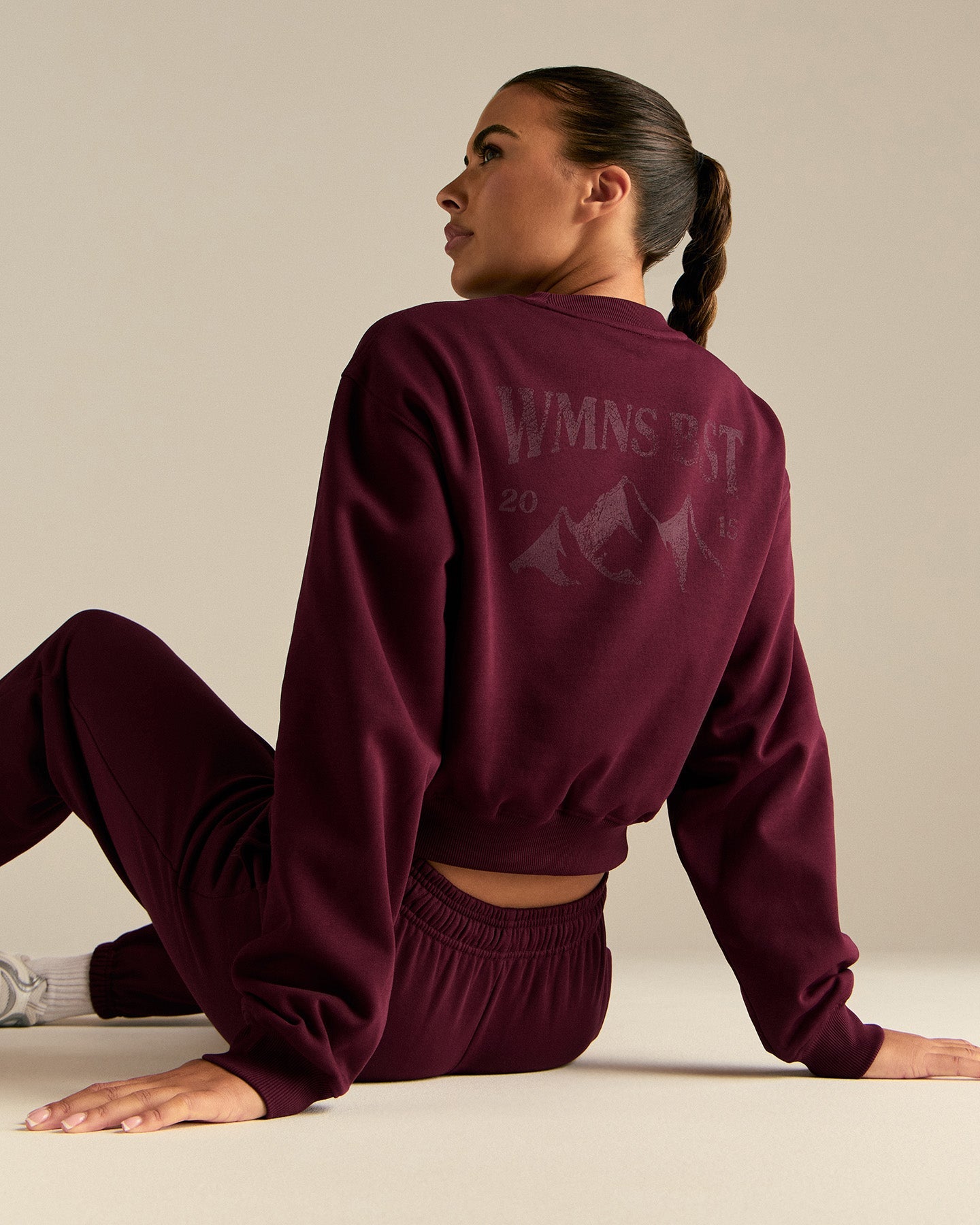 Comfort Outdoor Cropped Crew Neck | Merlot