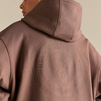 Comfort Oversized Health Club Graphic Hoodie | Mocha