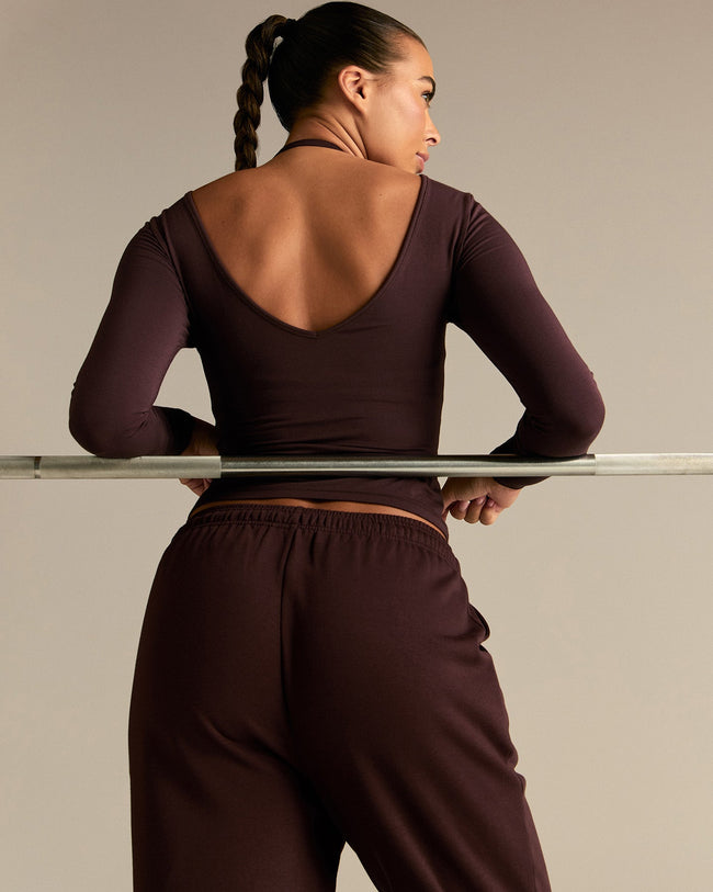 Smooth Contour Long Sleeve Reversible T-Shirt | Cafe Noir