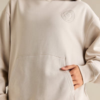 Comfort Oversized Health Club Graphic Hoodie | Stone