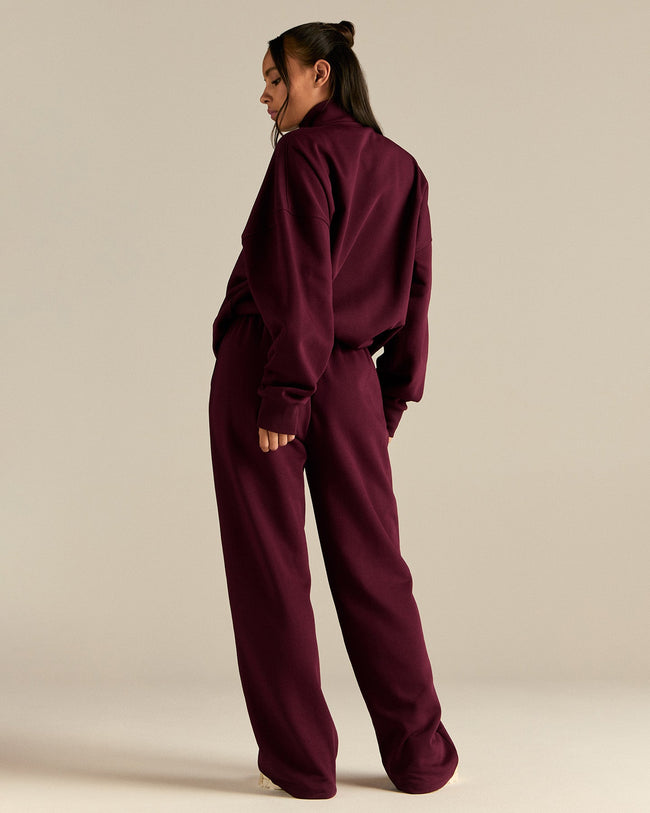 Comfort Outdoor 1/4 Zip Graphic Sweat | Merlot