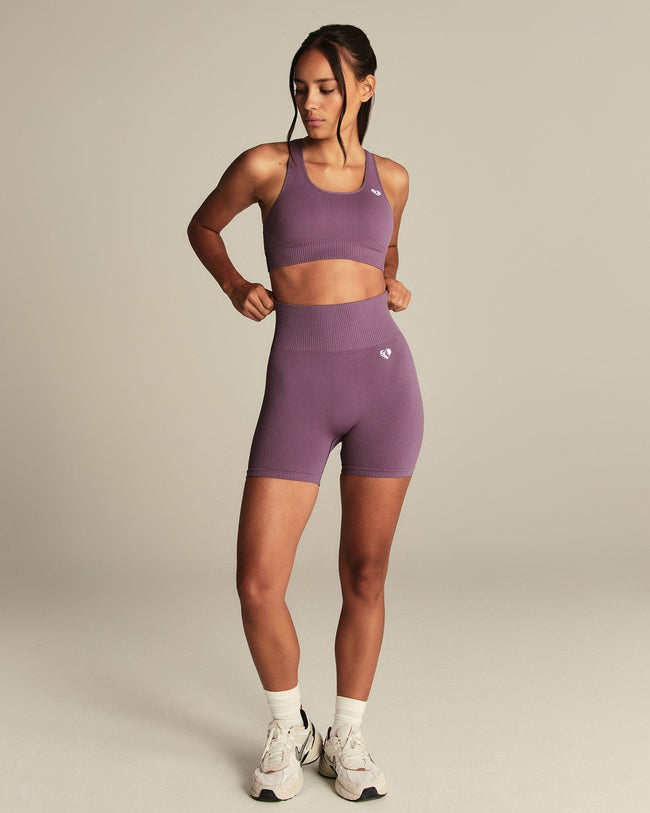 Power High Waist Shorts | Dusk Plum