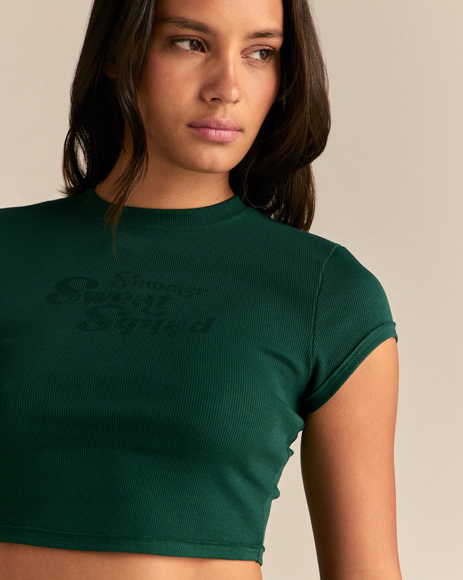 Comfort Graphic Ribbed Baby T-Shirt | Emerald