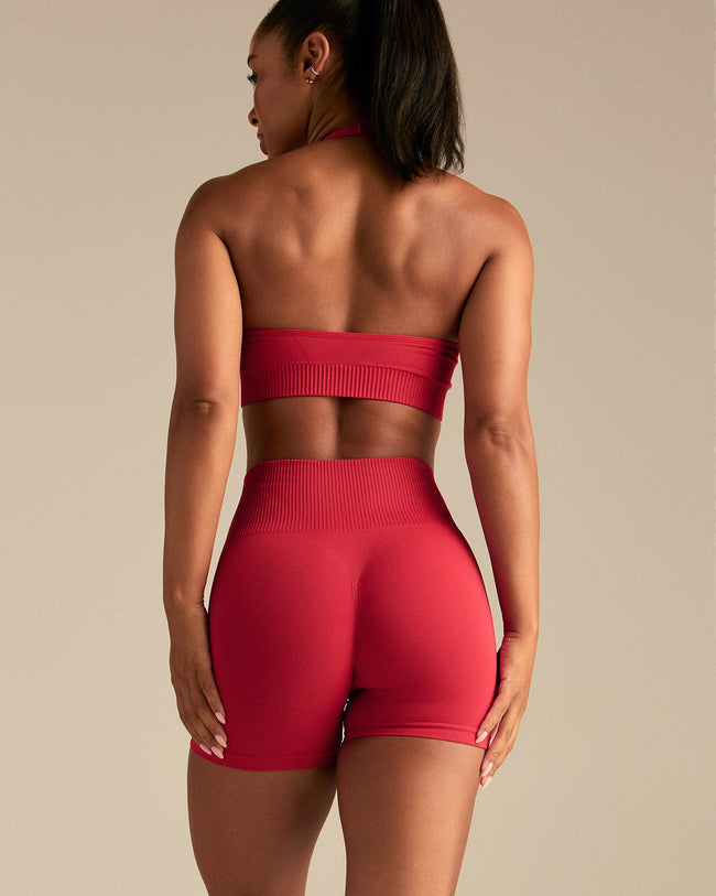 Power Halter Neck Bra | Spicy Red