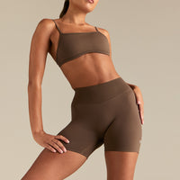 Emphasize Mid Waist 5" Shorts | Milk Chocolate