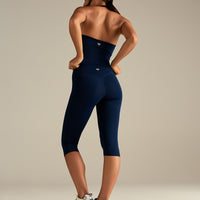 Essential High Waist Capri Leggings | Sapphire Blue