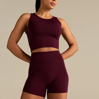 Essential High Waist Shorts | Merlot
