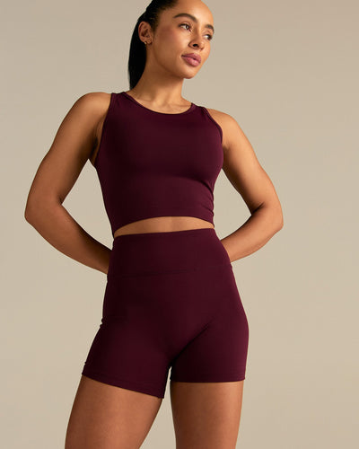 Essential High Waist Shorts | Merlot