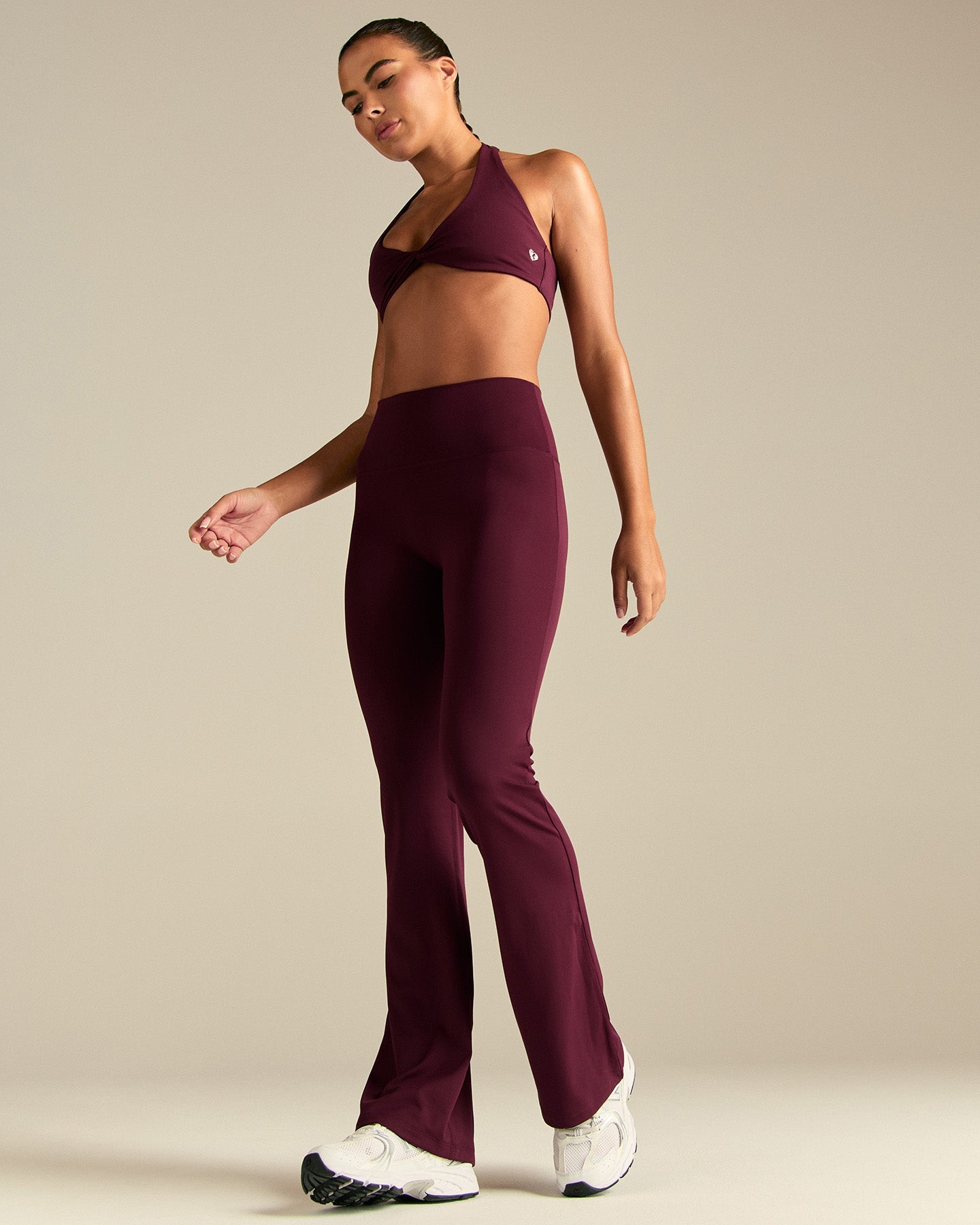 Essential High Waist Flared Leggings | Merlot