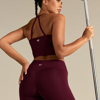 Essential Built-In Bra Crop Tank Top | Merlot
