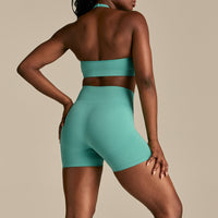 Power High Waist Shorts | Marine Green