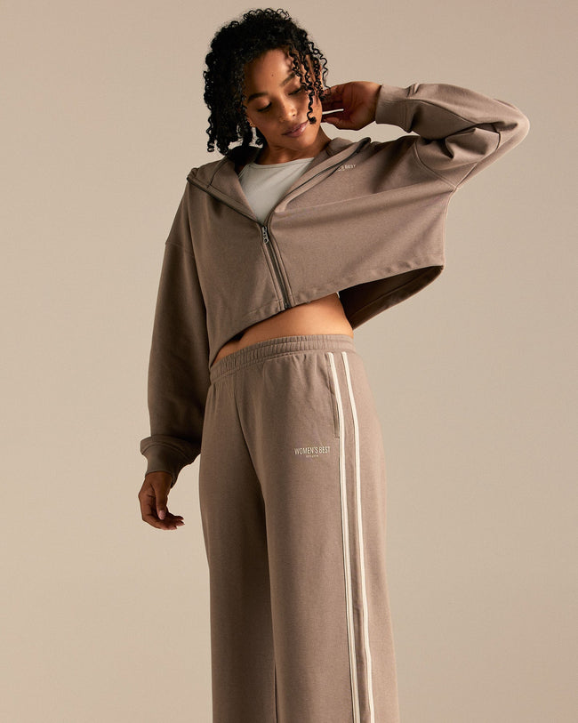 Comfort Lightweight Contrast Joggers | Taupe Grey