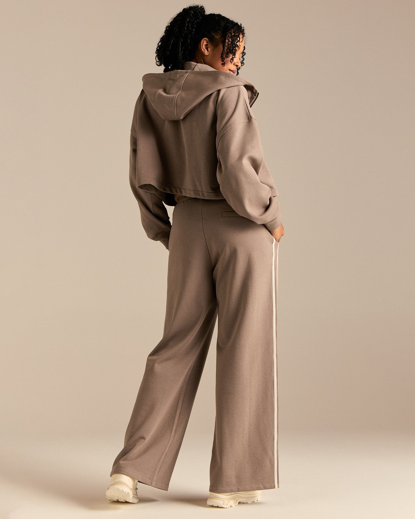 Comfort Lightweight Draw Hem Hoodie | Taupe Grey