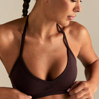 Define 2.0 Scrunch V-Neck Bra | Cafe Noir
