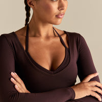 Smooth Contour Long Sleeve Reversible T-Shirt | Cafe Noir